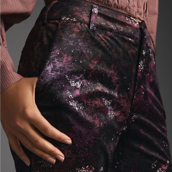 NWT Anthropologie Scotch & Soda Velvet Flare Floral Trousers - Picture 3 of 6